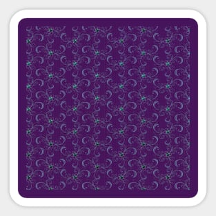 purple pattern with light blue and green rhinestones great daughters gift glamorous mask pattern Sticker